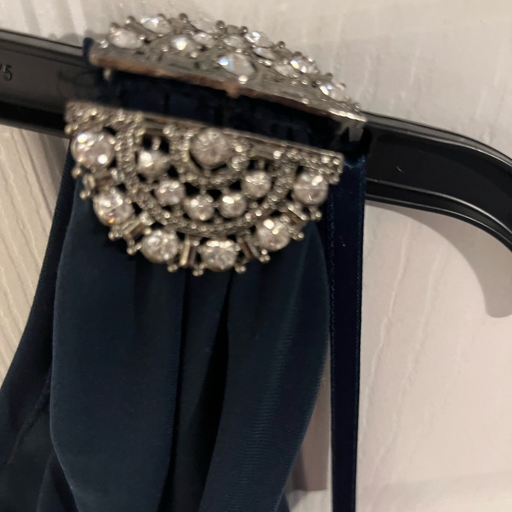 Lauren Ralph Lauren Midnight Blue Evening One Shoulder Gown - Picture 5 of 6